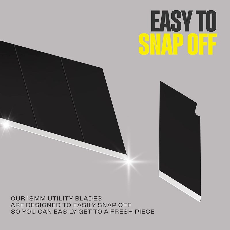 Berkling 18mm Utility Knife Blades, 50 PCS | SK2H Blackened Steel | 3x Sharper & 5x More Durable Than SK5 | Fits All 18mm Utility Knives & Box Cutters - Image 3